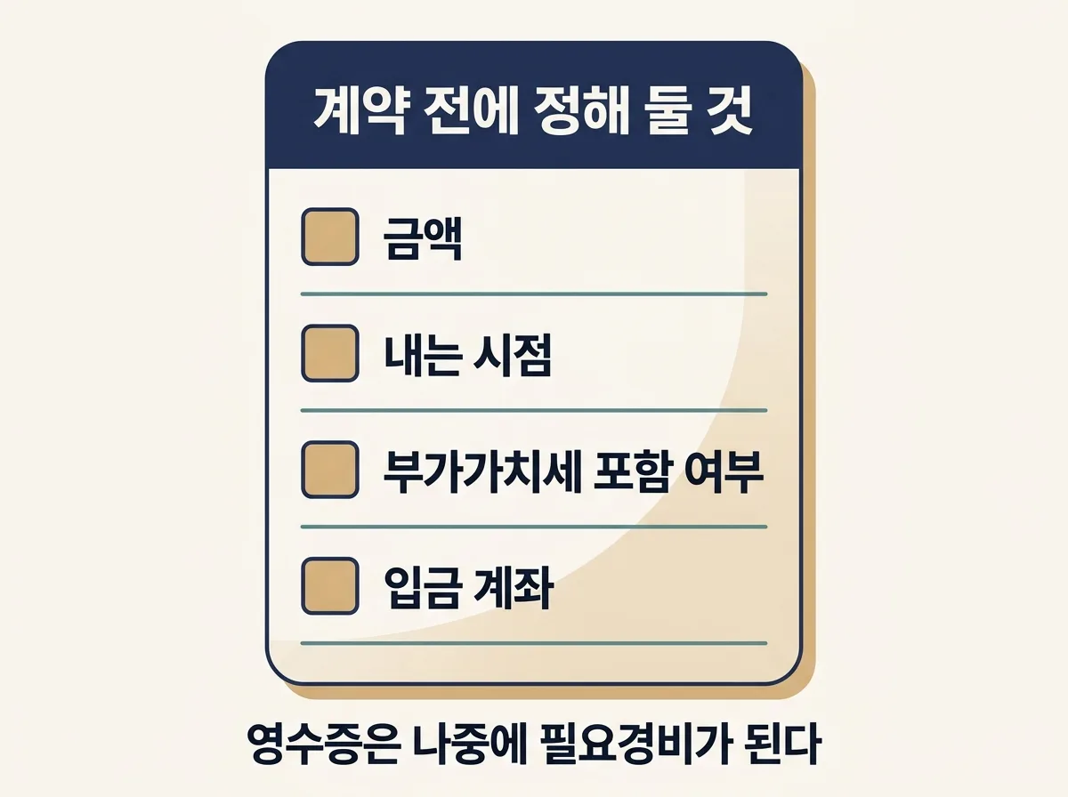 중개보수를 언제 누가 내는지와 증빙을 챙기는 순서 도해