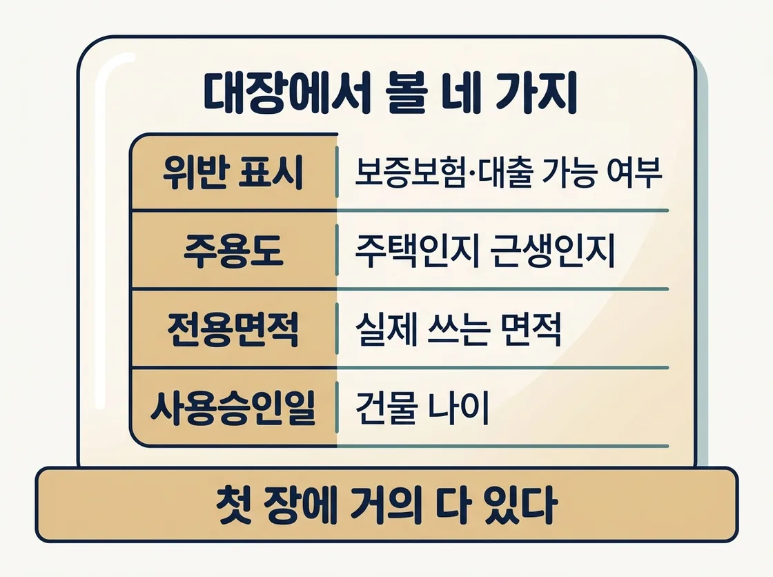 건축물대장에서 확인할 네 가지 항목과 각각의 의미 정리