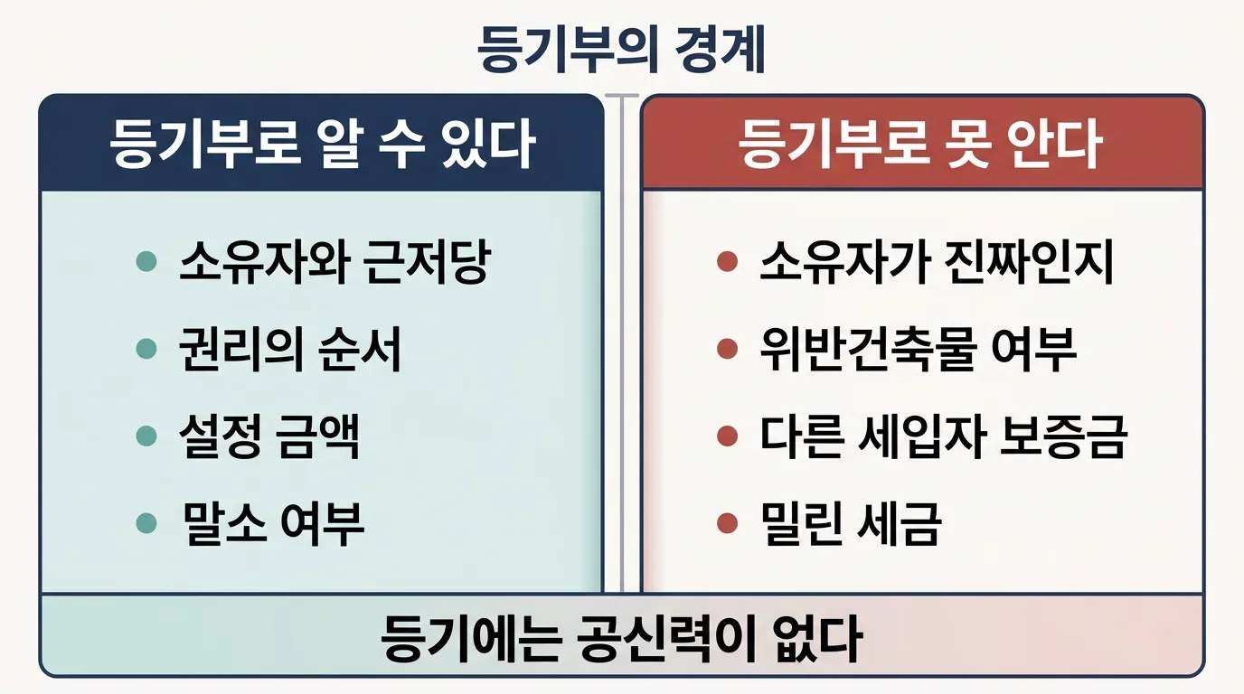 등기부등본으로 알 수 있는 것과 따로 확인해야 하는 것의 경계