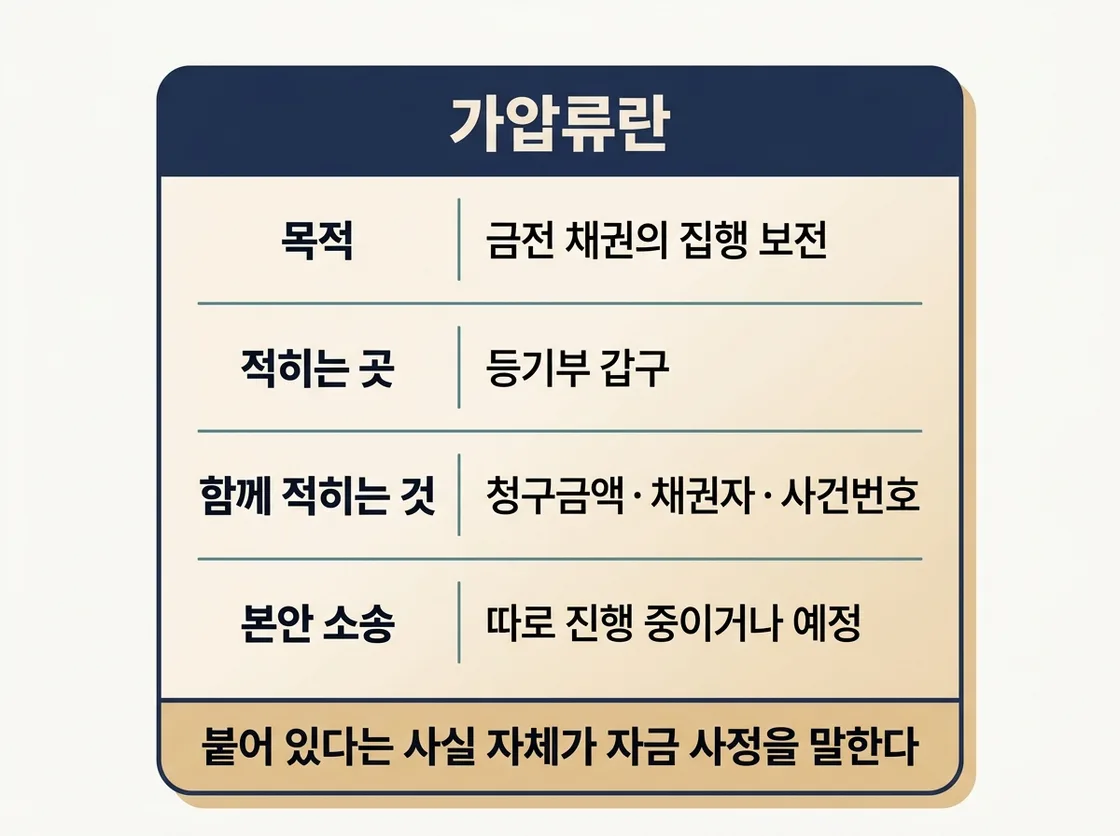 가압류가 등기부 갑구에 기재되는 구조와 청구금액의 의미 정리