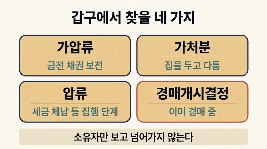 등기부 갑구에 적히는 네 가지 표시와 각각의 의미 정리