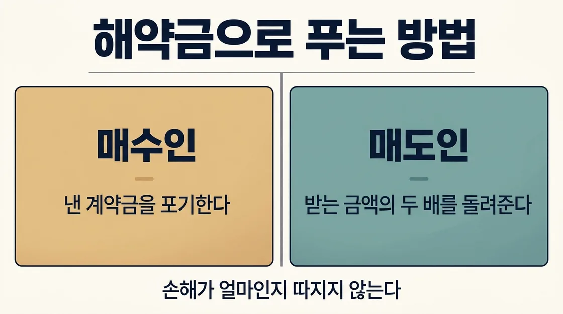 계약금의 두 가지 성격과 해약금 계산 방식을 정리한 도해