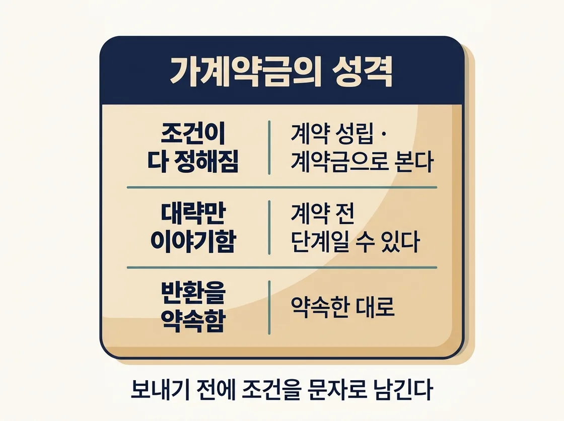 가계약금의 성격이 갈리는 기준과 안전한 처리 방법 도해