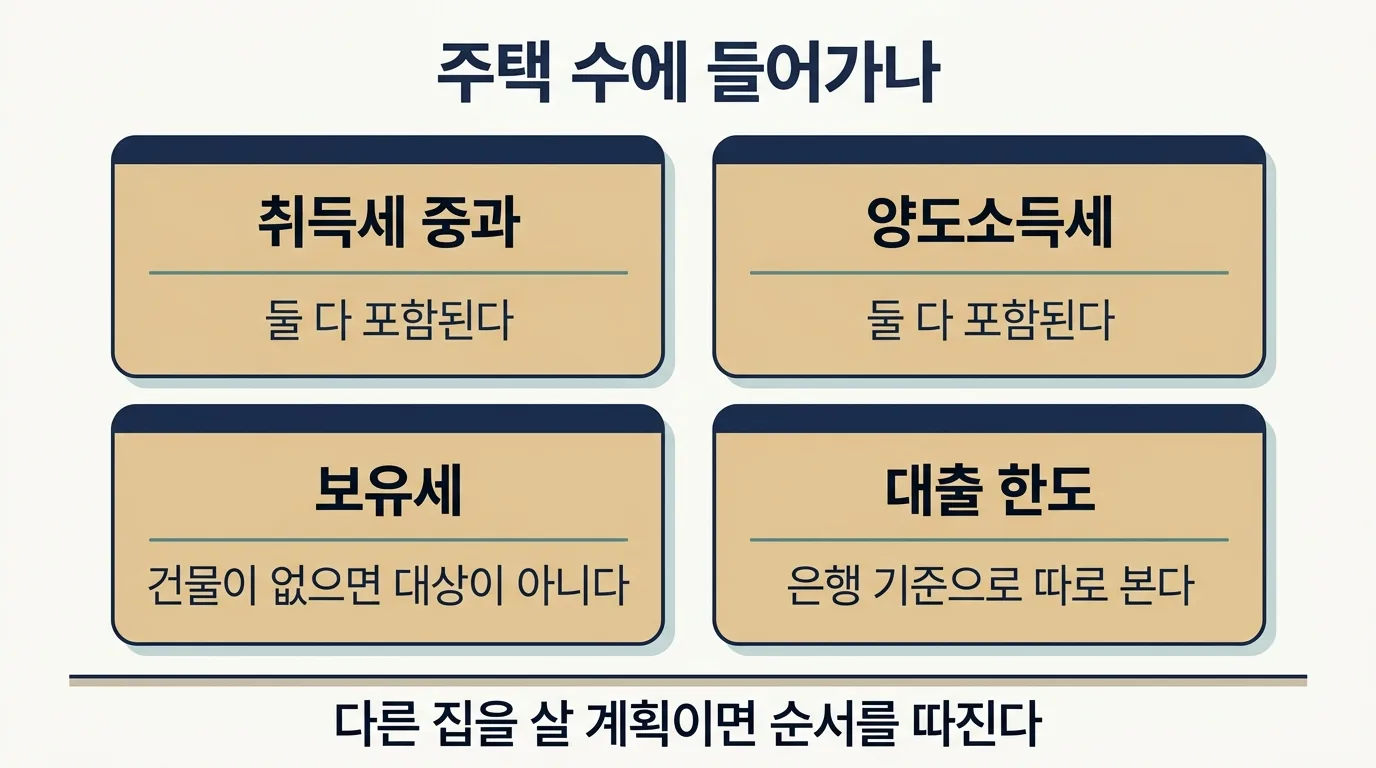 입주권과 분양권이 주택 수에 포함되는 범위를 정리한 도해