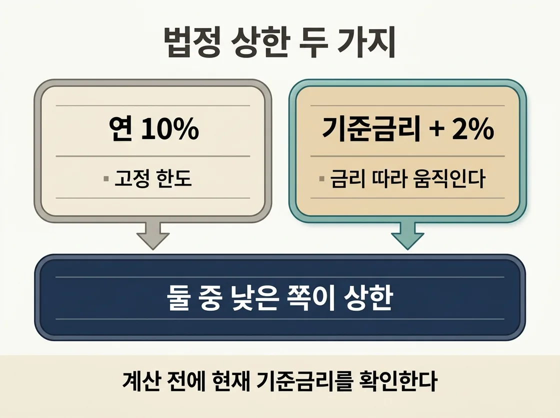 전월세 전환율 법정 상한 두 기준과 낮은 쪽 적용 원칙 비교