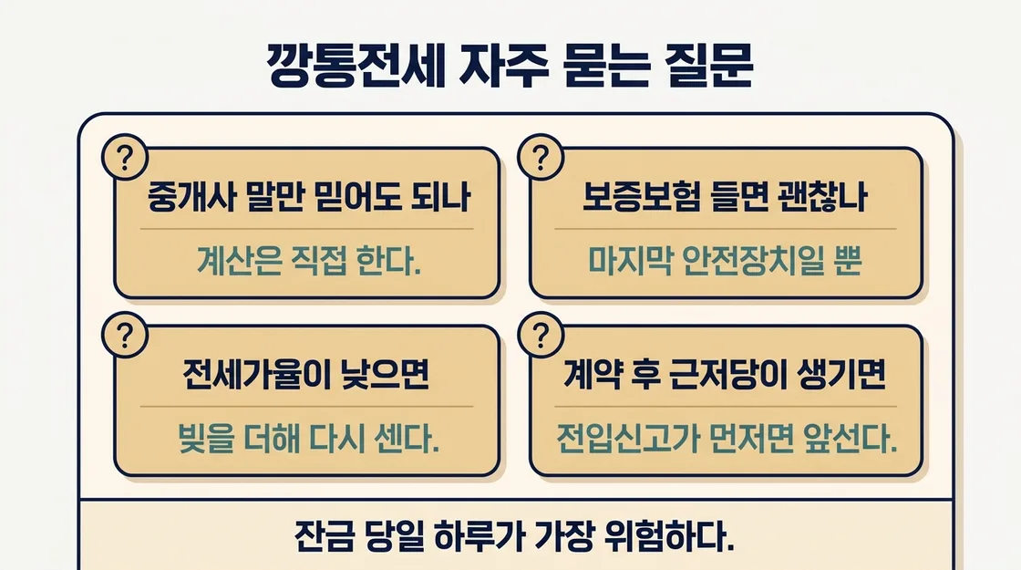 깡통전세 관련 자주 묻는 질문 네 가지와 핵심 답변 카드 정리