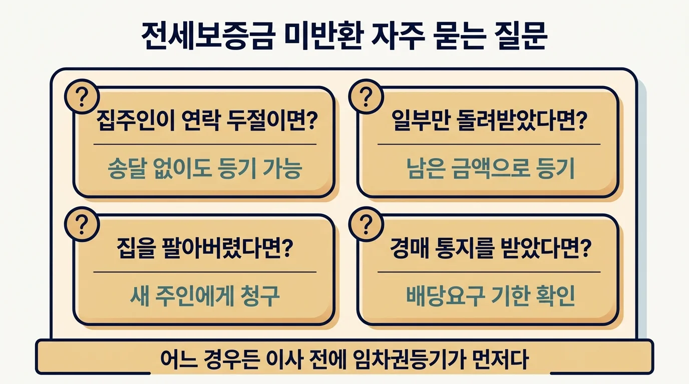 전세보증금 미반환 관련 자주 묻는 질문 4가지 핵심 답변 정리