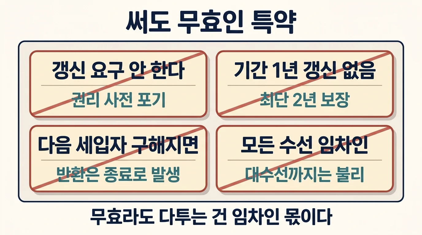 계약서에 자주 등장하지만 효력이 없는 특약 네 가지와 근거