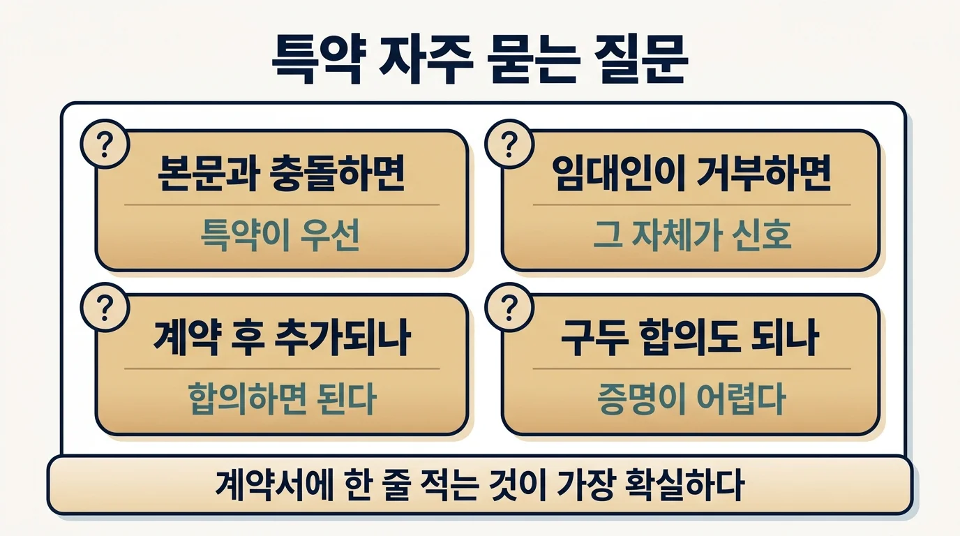 전세 계약서 특약 관련 자주 묻는 질문 네 가지와 핵심 답변