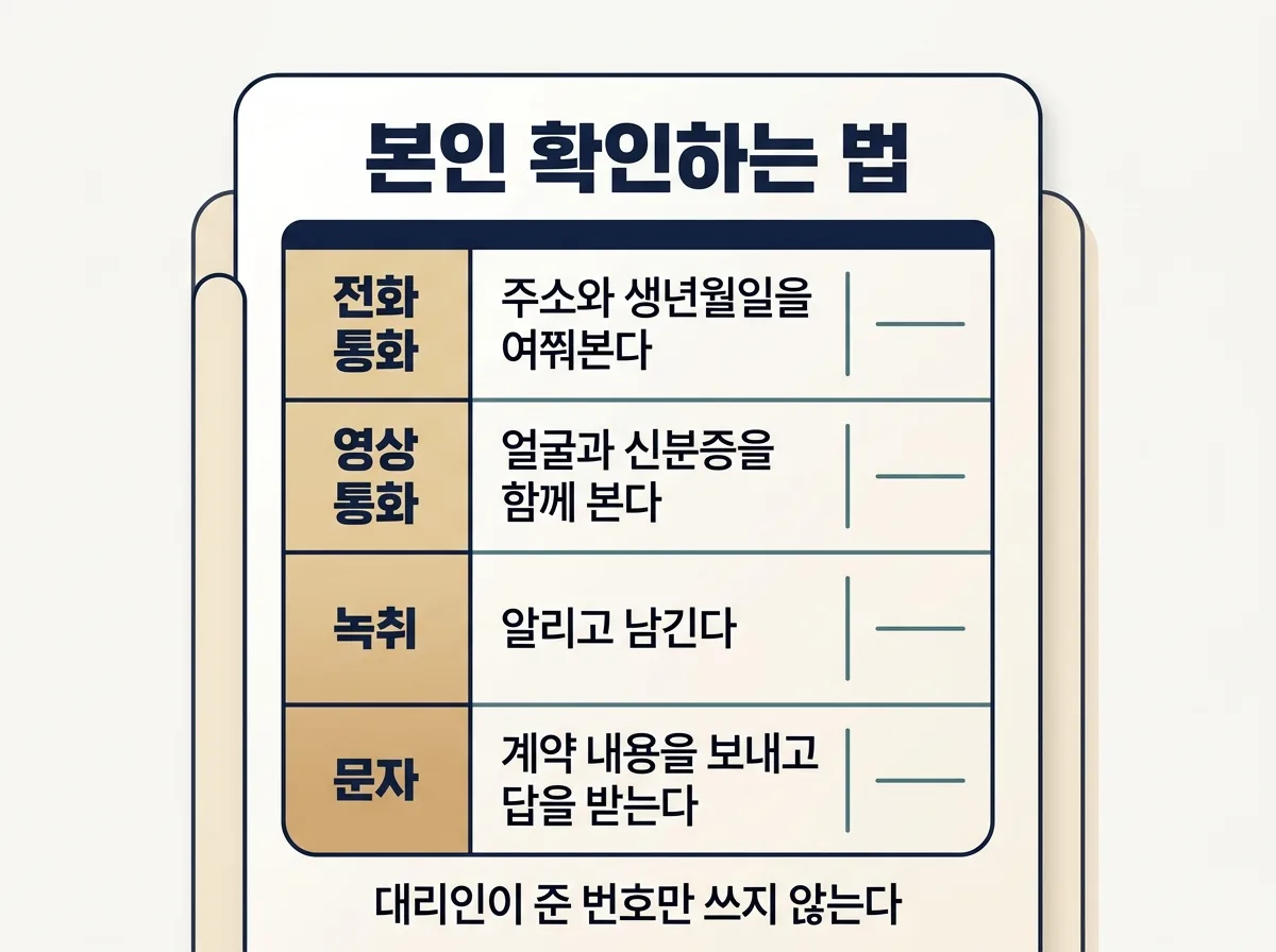 대리인 계약에서 본인 확인을 하는 네 가지 방법 정리 도해